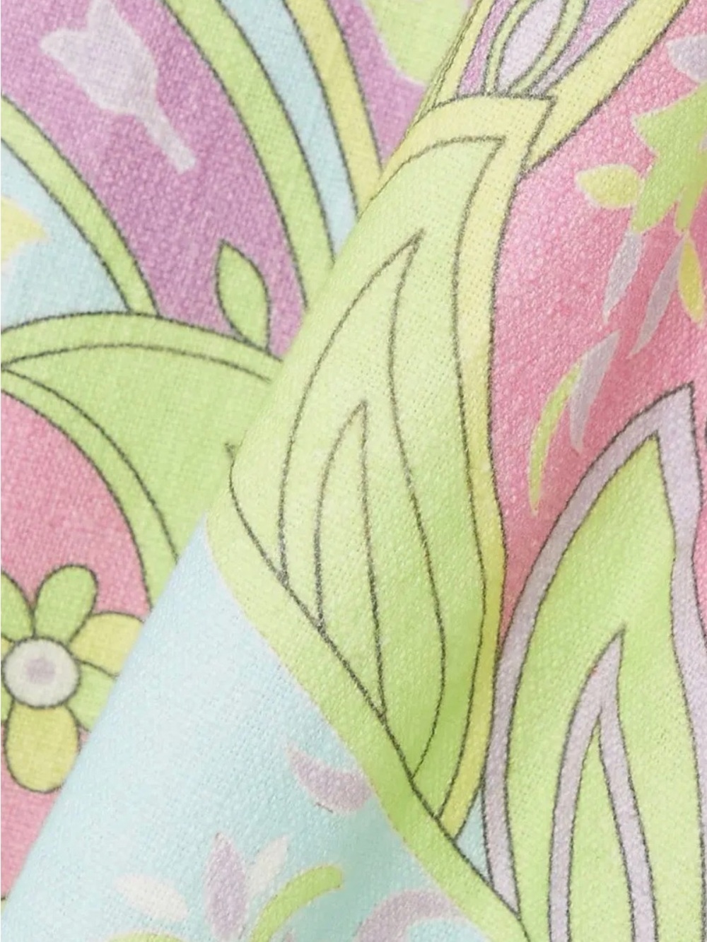 RIXO Pastel Floral & Paisley Scarf in Pink, Mint & Lime